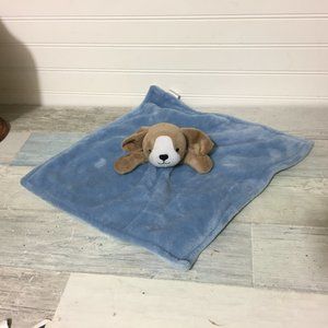 Carters Blue and Brown Puppy Dog Lovey Security Blanket, 13"